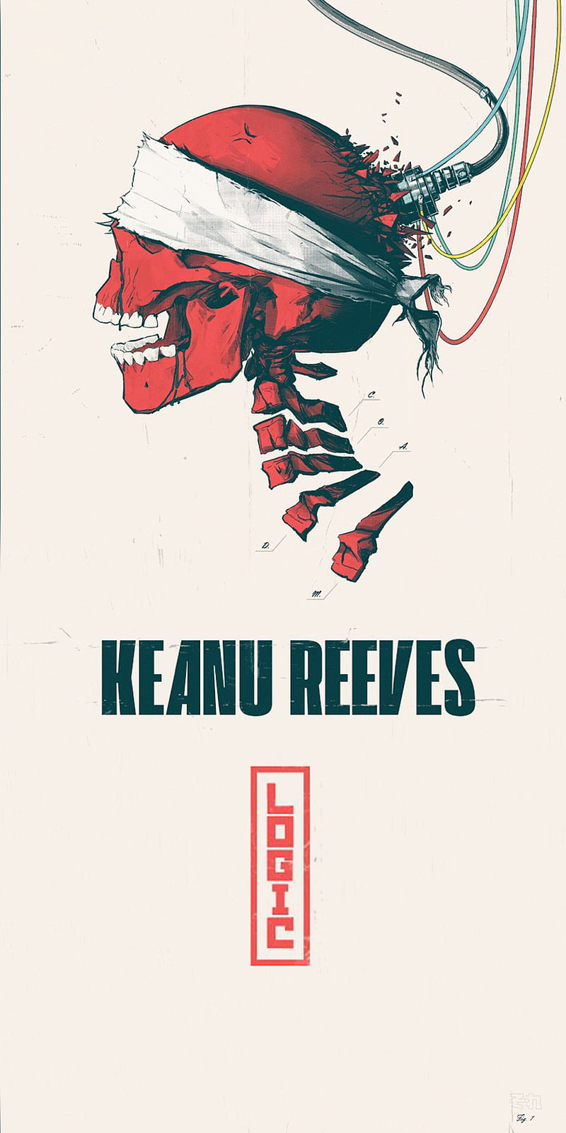 Keanu Reeves , keanu reeves, logic, skull, HD phone wallpaper