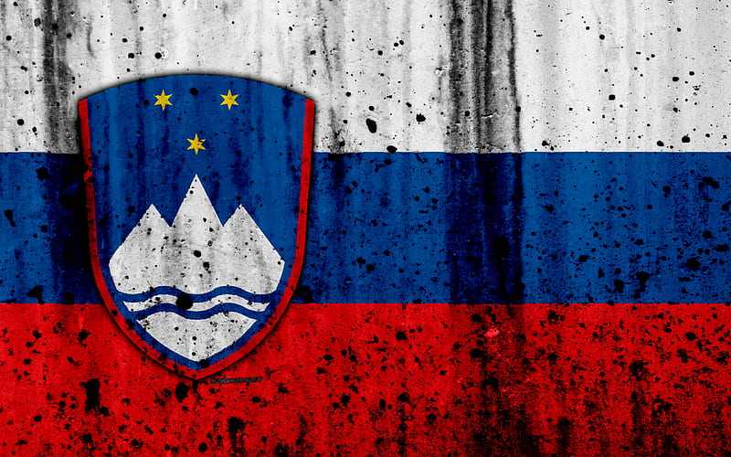 Slovenian flag grunge, flag of Slovenia, Europe, Slovenia, national symbolism, coat of arms of Slovenia, Slovenian coat of arms, HD wallpaper