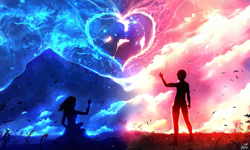 Anime, Love, Couple, Heart, HD wallpaper