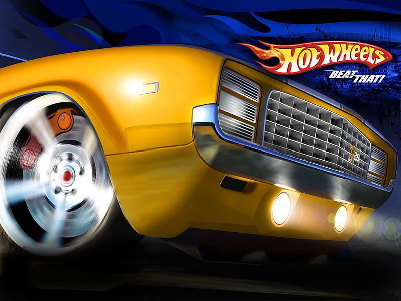 Hot Wheels, yellow, art, beat that, car, HD wallpaper