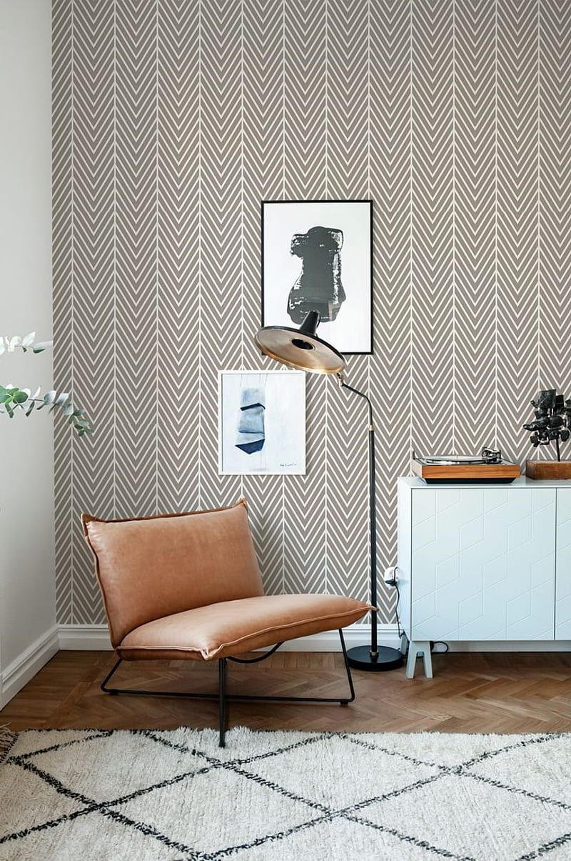 Latte Herringbone Removable Simple Wall Mural - Etsy. Geometric wall decor, Removable , Elegant living room decor, SImple Home, HD phone wallpaper