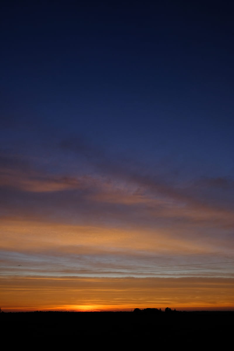 sunset, twilight, horizon, evening, dark, HD phone wallpaper