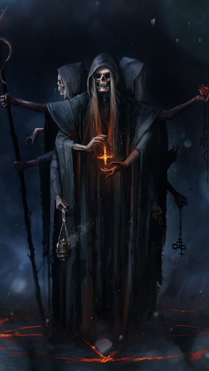 Death watch, dark, gothic, reaper, scary, HD phone wallpaper