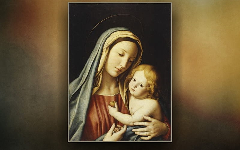 Madonna with Child, Virgin, painting, Child, Mary, Jesus, HD wallpaper