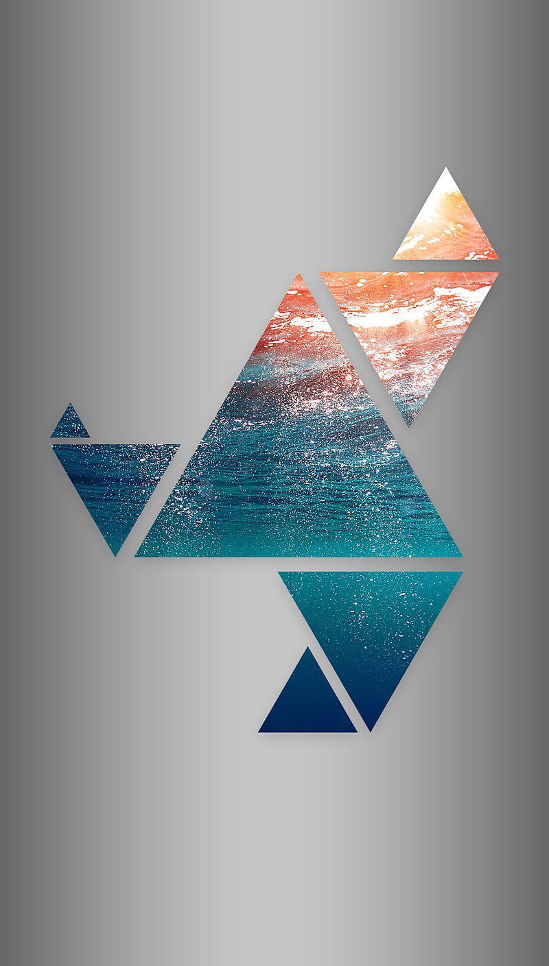 Sea Triangle, clean, abstract, HD phone wallpaper