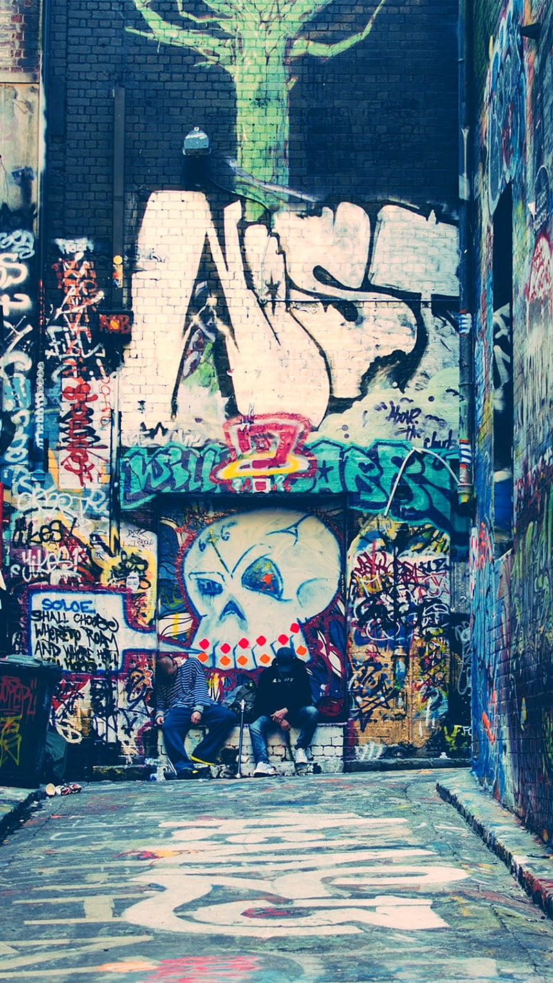 Graffiti Street, awesome, cool, nice, ok, party, road, HD phone wallpaper