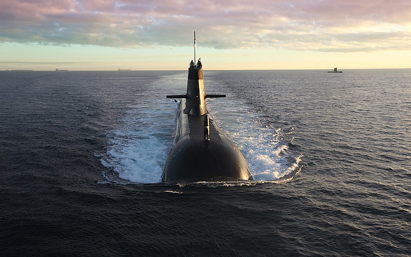 HMAS Waller, SSG 75, Australian submarine, ocean, warships, Royal Australian Navy, RAN, Collins-class submarine, HD wallpaper