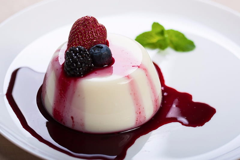 Itialy Panna Cotta, Dessert, Coffee, grapy, Sweet, Berries, HD wallpaper