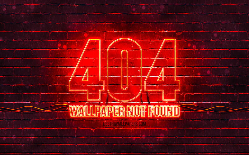 404 not found red sign red brickwall, 404 not found, red blank display, 404 not found neon symbol, HD wallpaper