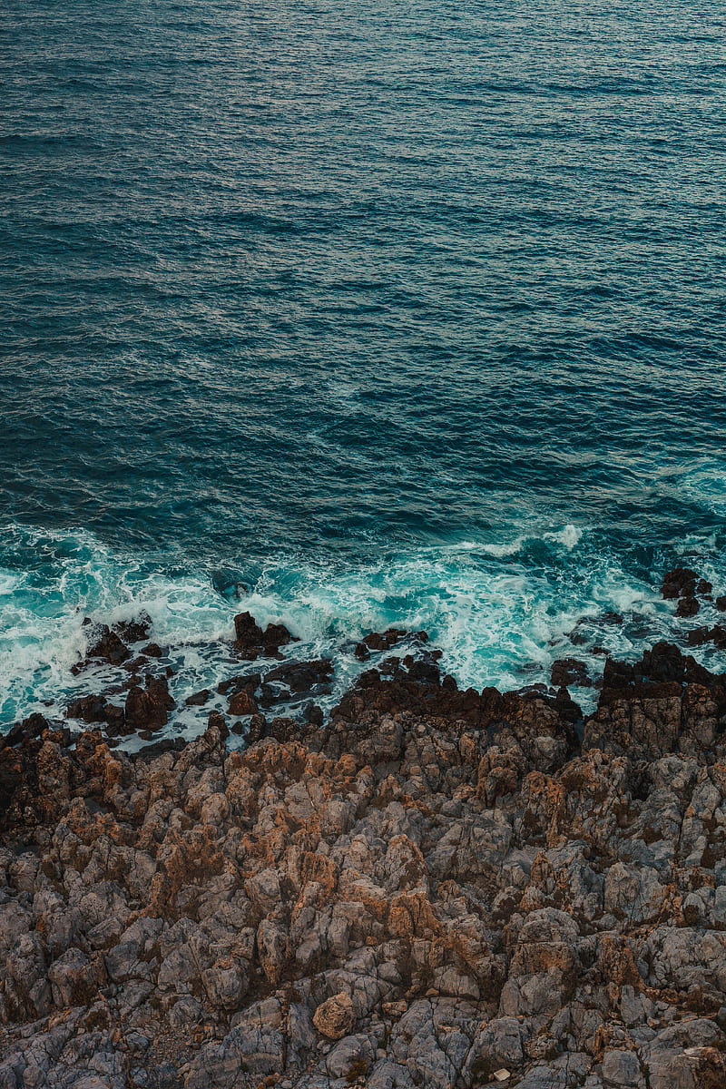 coast, rocks, waves, tide, HD phone wallpaper