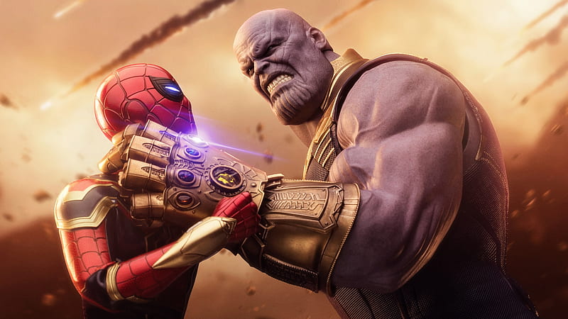 Spiderman Thanos Avengers Infinity War, thanos, spiderman, superheroes, artwork, digital-art, HD wallpaper