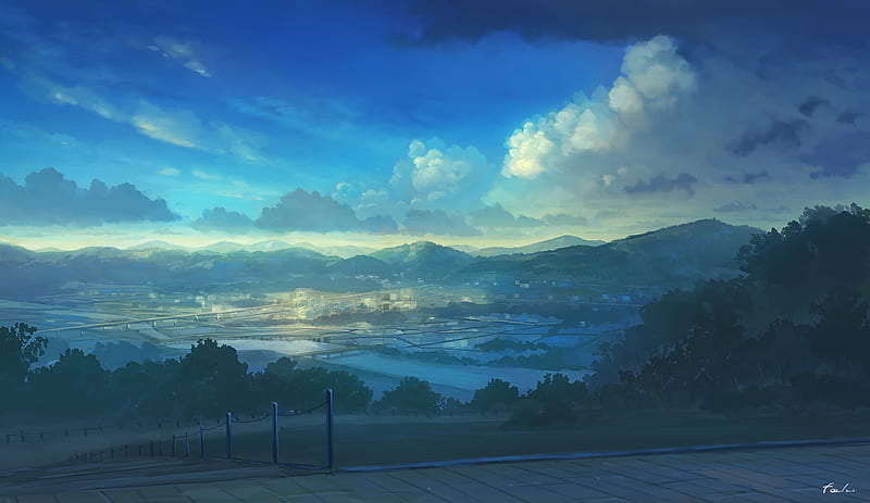 Anime landscape, scenery, clouds Anime, HD wallpaper | Peakpx