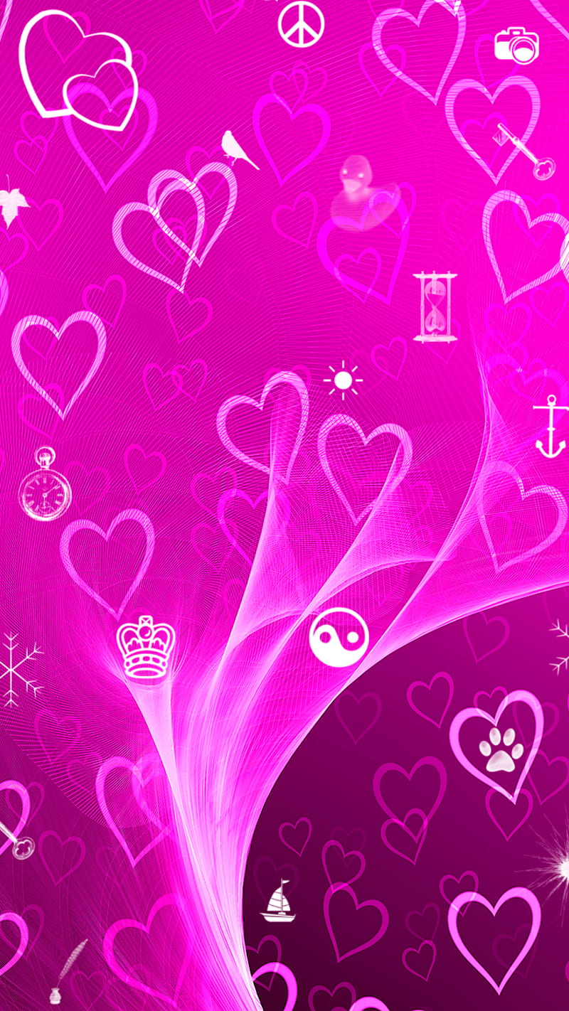 simple symbols, fon, heart, logo, love, pink, travels, HD phone wallpaper