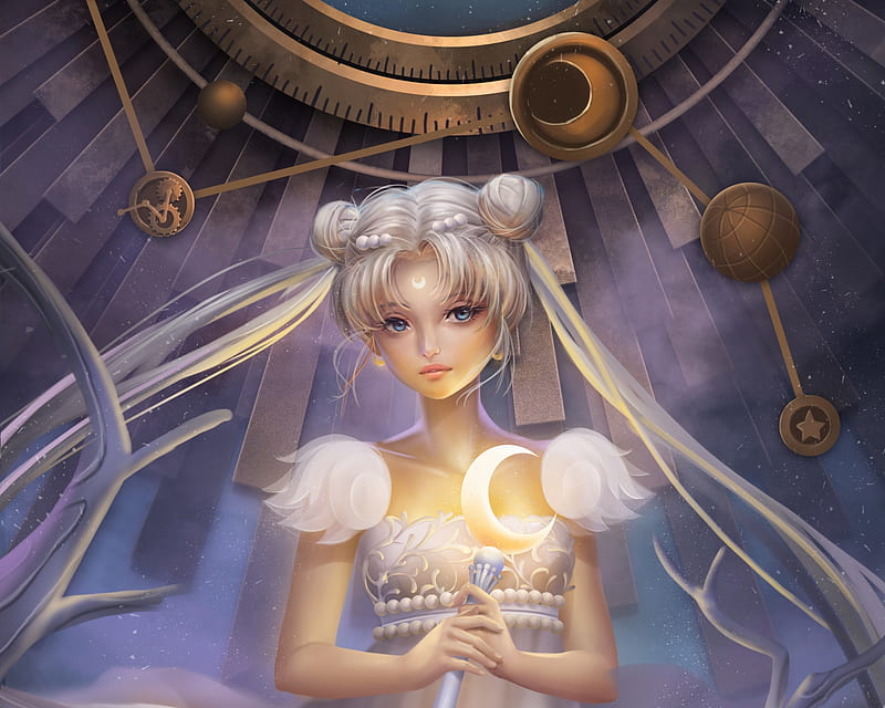Princess Serenity, fantasy, serenity, girl, anime, sailor moon, thong nguyen, princess, blue, manga, HD wallpaper