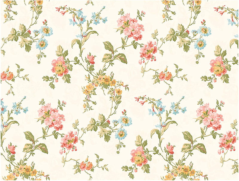 York Wallcoverings Remington Rose LN7519 Geranium Multi Floral , White Blue Pink, HD wallpaper