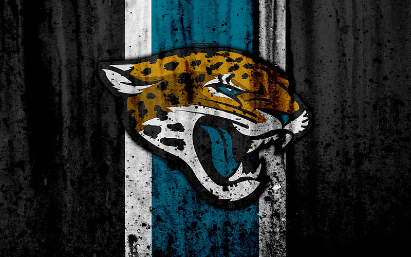 Jacksonville Jaguars NFL, grunge, stone texture, logo, emblem, Jacksonville, Florida, USA, American Football, Southern Division, American Football Conference, National Football League, HD wallpaper