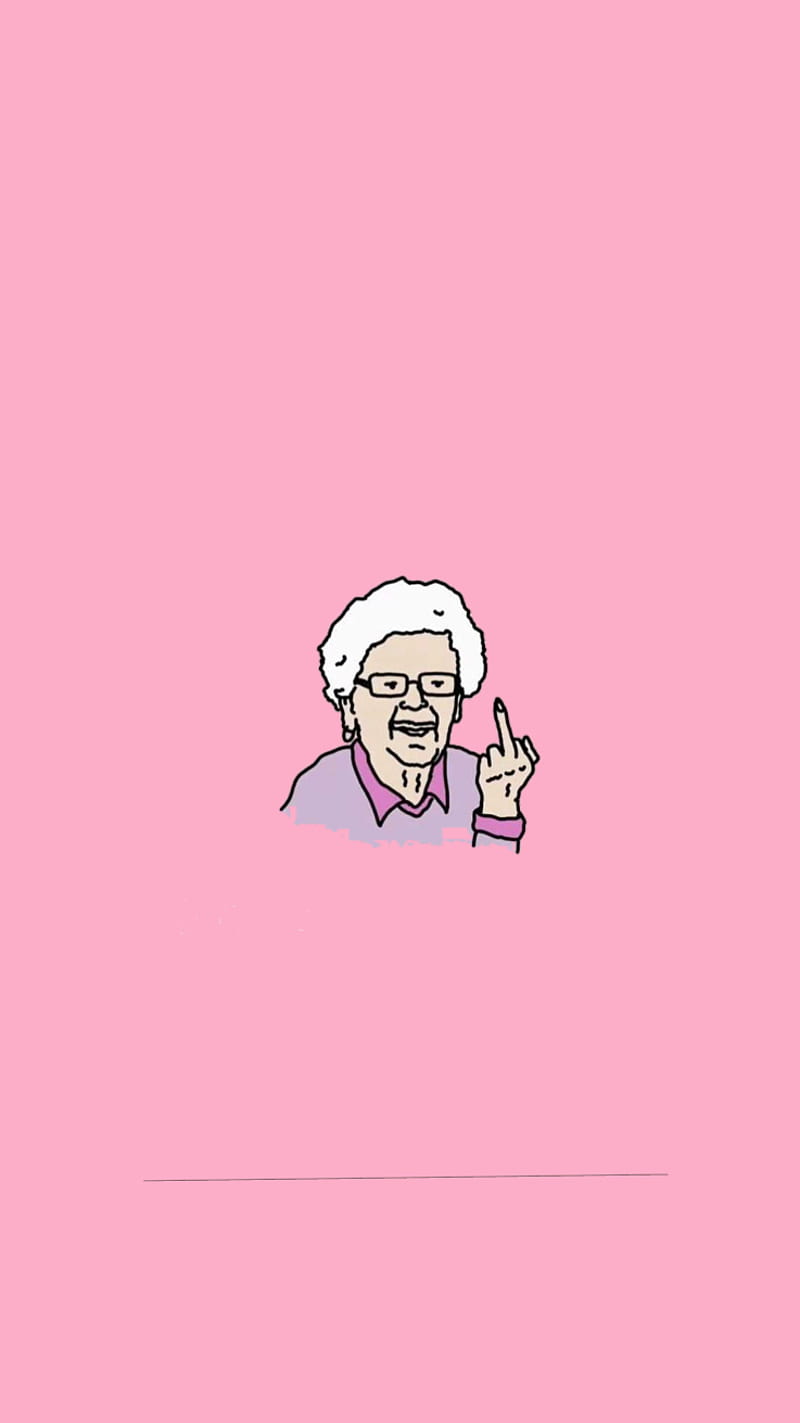 Bad grandmother, middle, finger, mood, pink, plackpink, theme, themes, HD phone wallpaper