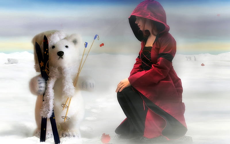 Tomorrow is thawing my Friend I'm going to miss you, fantasy, girl, snow,  snowman, HD wallpaper | Peakpx
