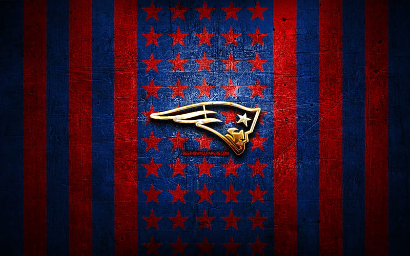 New England Patriots flag, NFL, blue red metal background, american  football team, HD wallpaper | Peakpx