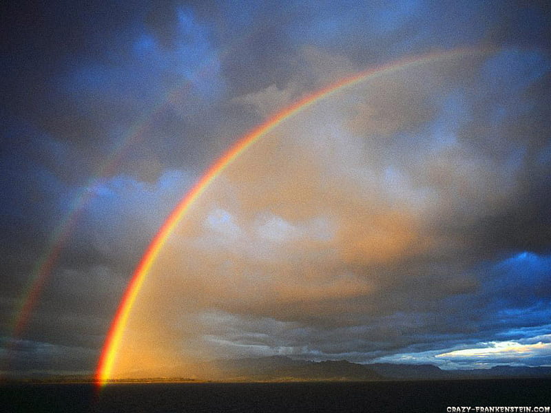awesome rainbow jpg, double, nature, rainbow, cloud, HD wallpaper