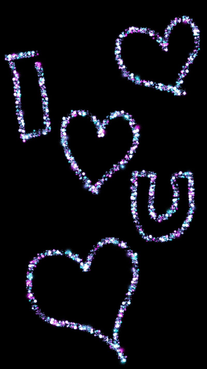 sparkling i love you, drawing, glitter, corazones, i love you, loveurhunny, pretty, sparking, writing, HD phone wallpaper