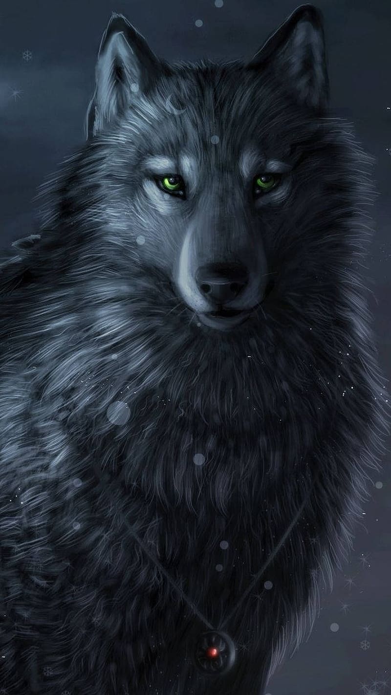Galaxy Wolf, black wolf, HD phone wallpaper | Peakpx