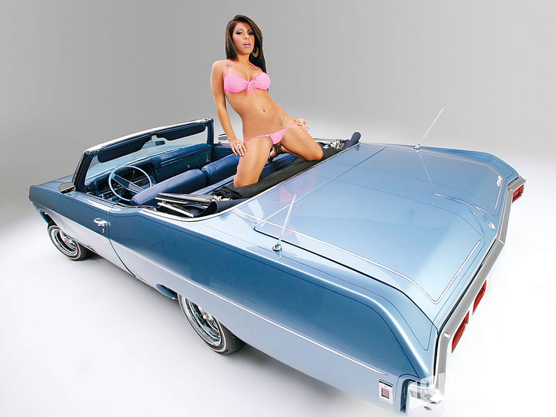 Ice Blue Impala, gm, model, sexy, bikini, HD wallpaper
