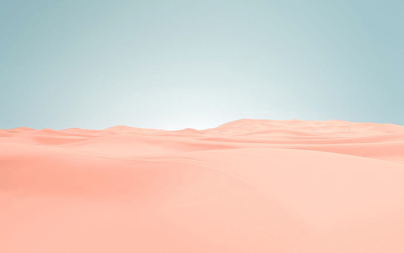 Sand dunes, blue sky, sand, desert, Africa, pink sand, HD