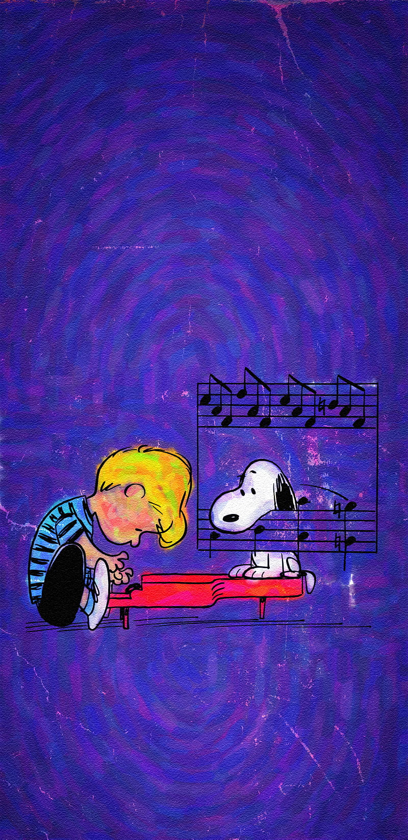 Schroeder and Snoopy, beethoven, charlie brown, music, peanuts, piano, pop art, schroeder, snoopy, steve chavez, wraitude, HD phone wallpaper