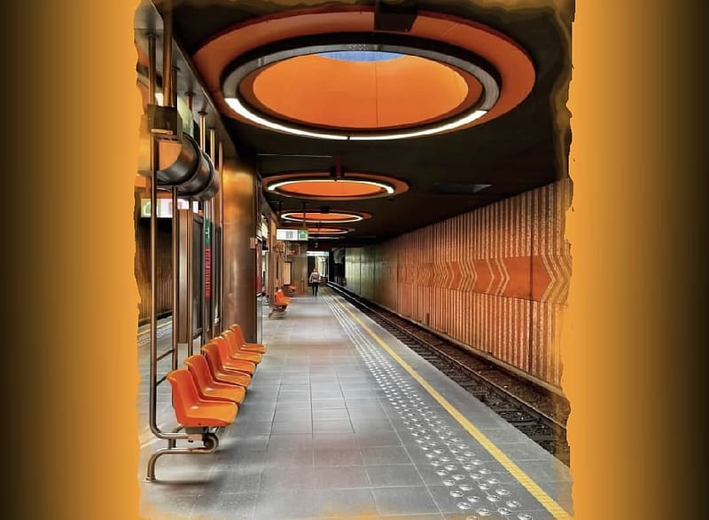 Orange Subway, Subway, architecture, Station, Orange, HD wallpaper