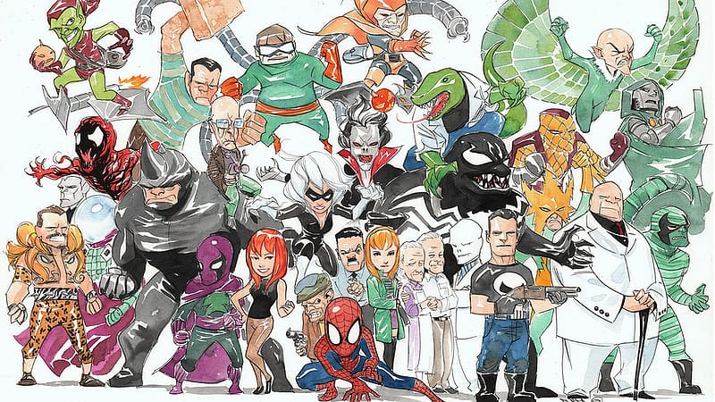 Spider Man, Collage, Comics, Punisher, Green Goblin, Carnage (Marvel Comics), Rhino (Marvel Comics), HD wallpaper