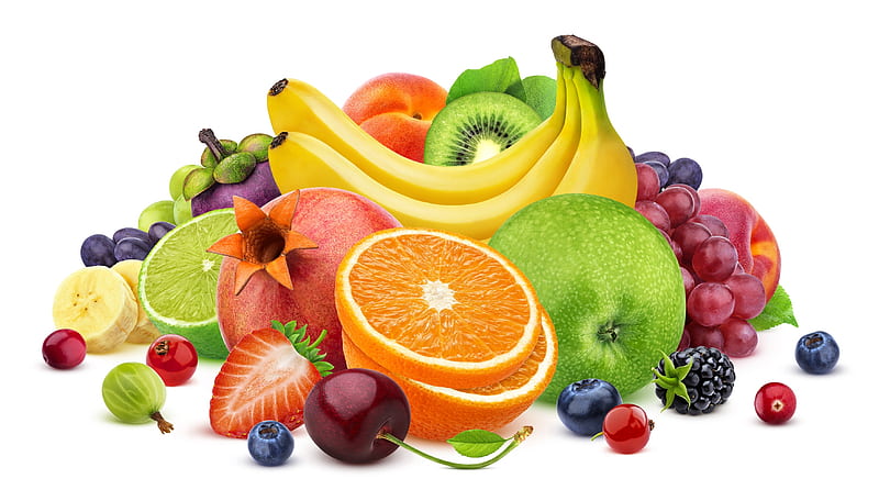 Fruits, red, fruit, grapes, berry, food, orange, green, HD wallpaper