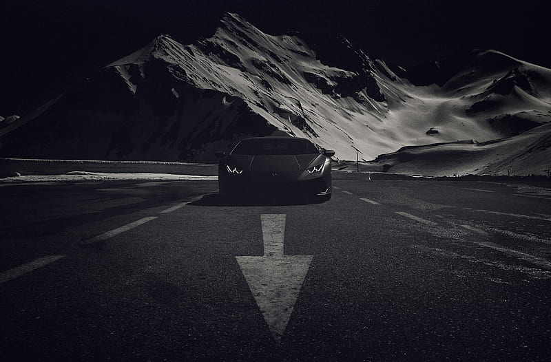 Lamborghini Huracan Performante, lamborghini-huracan-performante, lamborghini-huracan, lamborghini, 2018-cars, carros, monochrome, black-and-white, behance, HD wallpaper