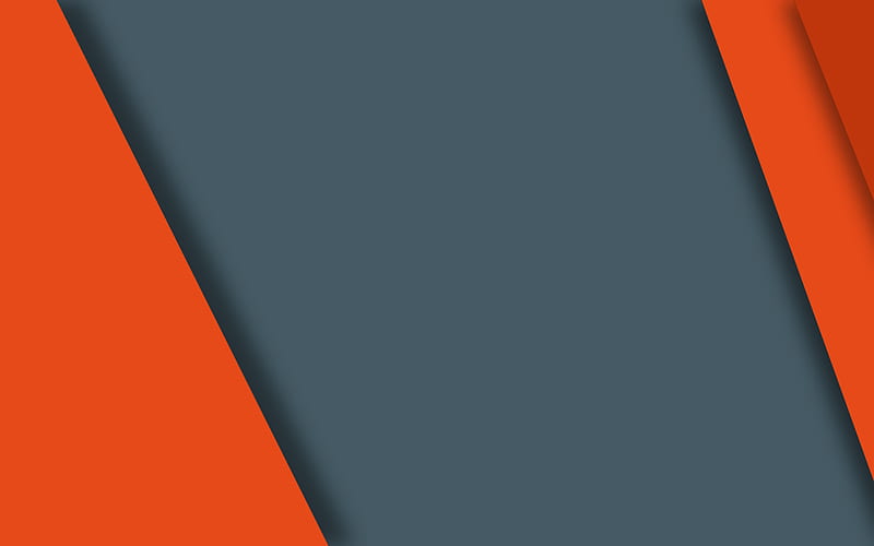 android, gray and orange, lollipop, strips, geometric shapes, lines, material design, creative, geometry, dark background, HD wallpaper