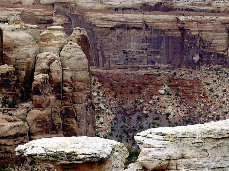 Canyon wall, colorado, desert, mountains, boulders, west, canyon, HD wallpaper