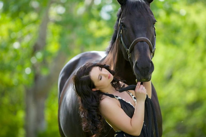 A Lady and her Horse, friendship, love, horse, lady, animal, HD wallpaper |  Peakpx