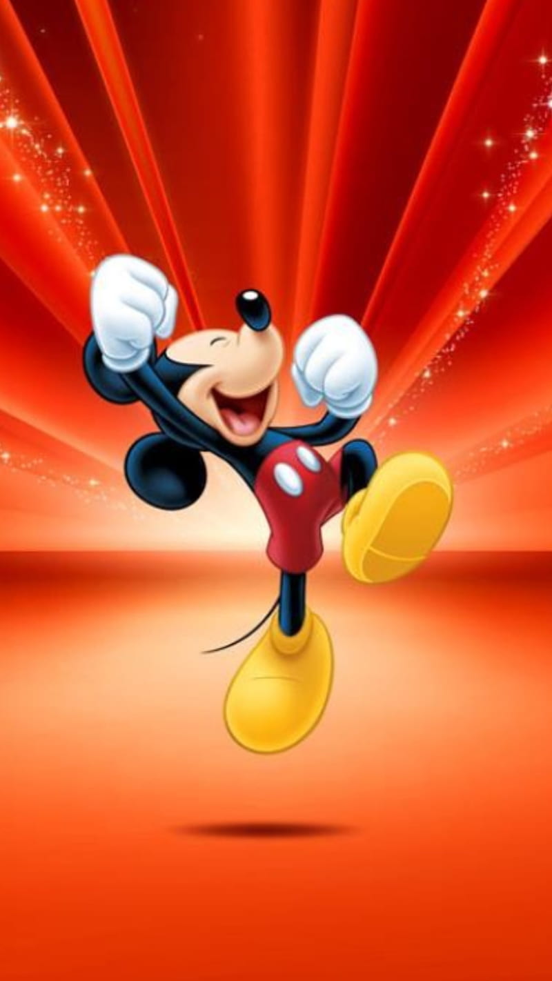 Mickey mouse, disney, disney , red, HD phone wallpaper