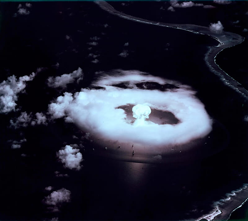 Nuclear Blast, Mushroom Cloud, Clouds, South Pacific, Bikini Atoll, HD wallpaper