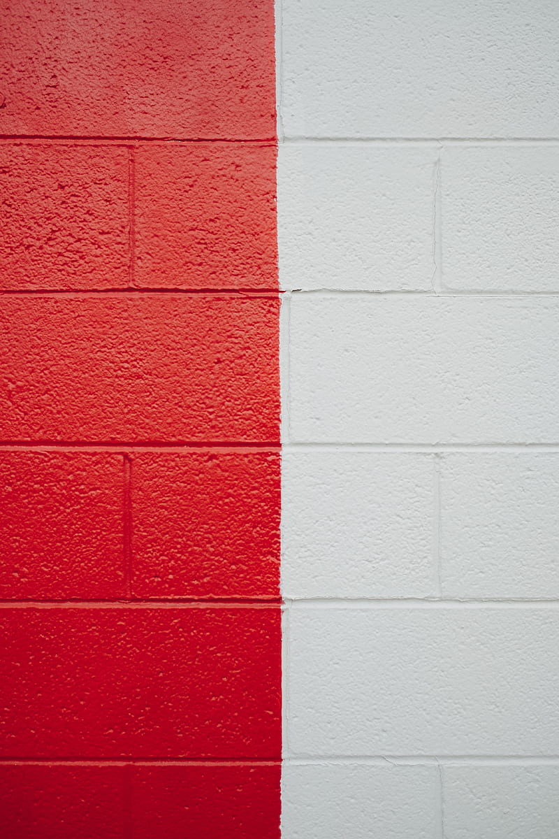 wall, paint, texture, red, white, HD phone wallpaper