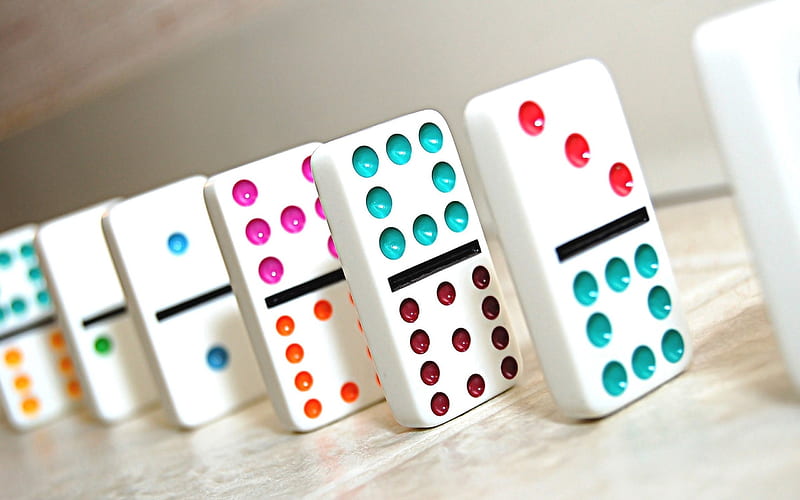 domino, game, multi-colored domino, HD wallpaper