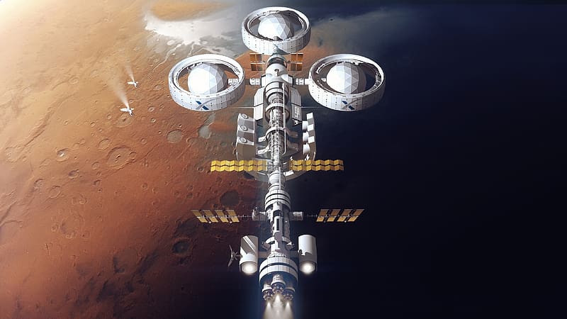 Space, Planet, Sci Fi, Space Station, Futuristic, Spacex, HD wallpaper