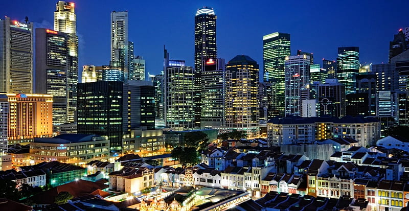 Singapore ***, architektura, miasto, widok, wiezowce, HD wallpaper | Peakpx