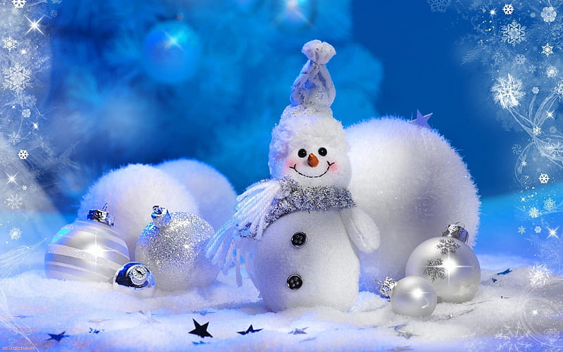 Snowman Wallpaper 4K, Cute figure, Snow covered, Winter