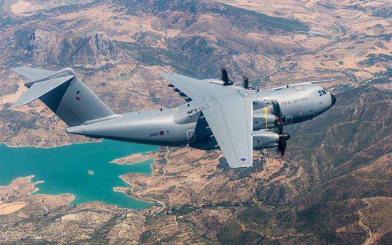 Airbus A400M Atlas, military transport aircraft, A400M, British Air Force, Airbus Military, HD wallpaper
