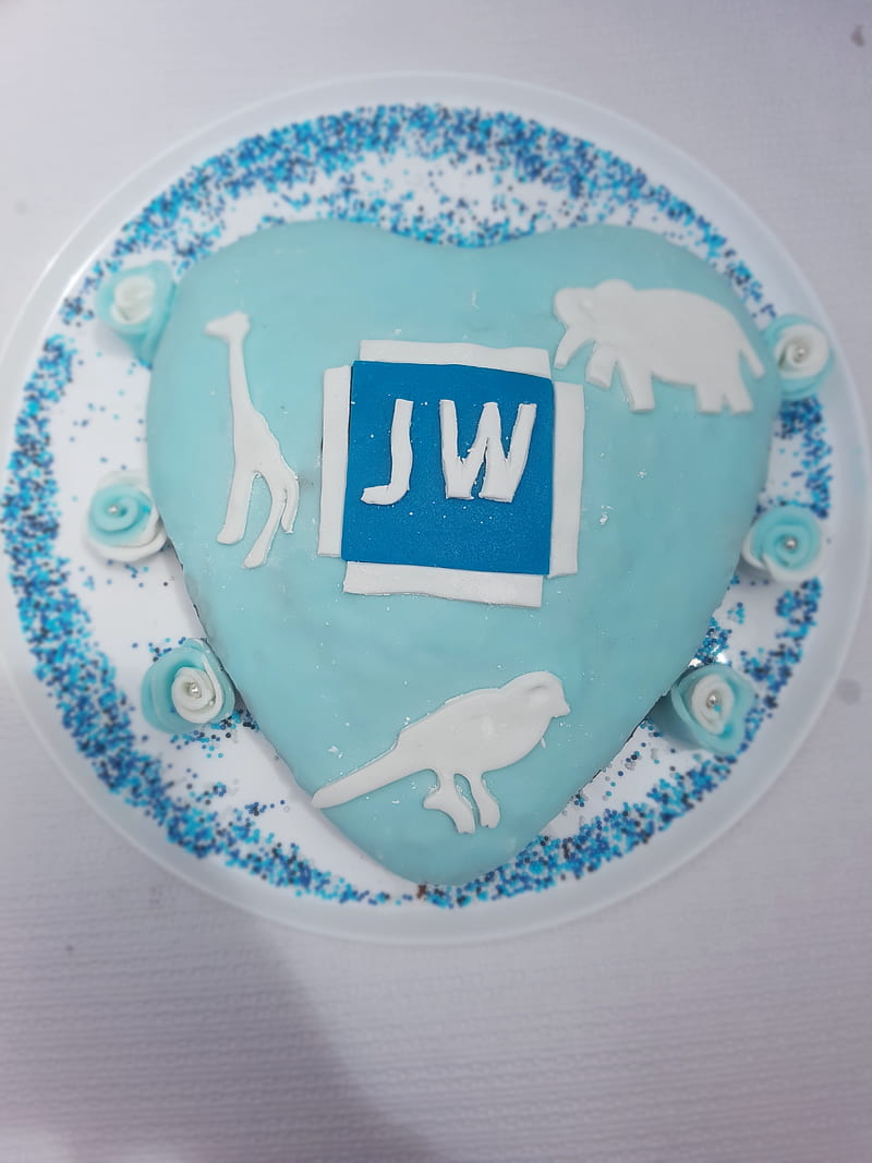 Jw, blue, cake, HD phone wallpaper