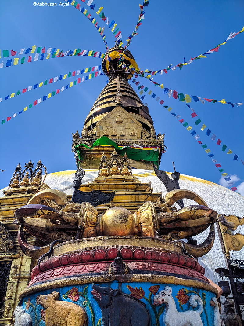 Shwyambhu Nath, nepal, culture, temple, buddha, peace, kathmandu, light of asia, visit nepal, beauty, golden, HD phone wallpaper