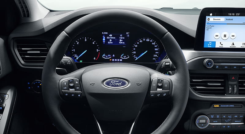 2019 Ford Focus Wagon Titanium (Euro-Spec) - Interior, Steering Wheel , car, HD wallpaper