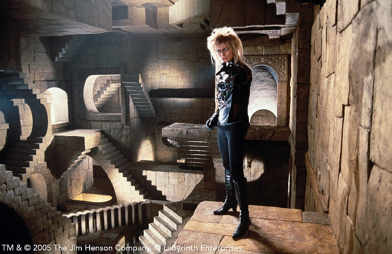 Labyrinth/David Bowie, movie, man, puzzle, woman, muppets, HD wallpaper