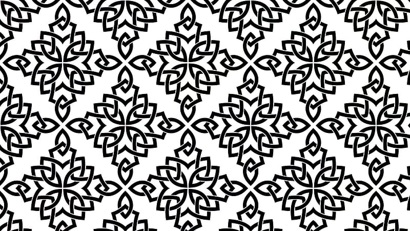 Abstract, Pattern, Shapes, Black & White, HD wallpaper
