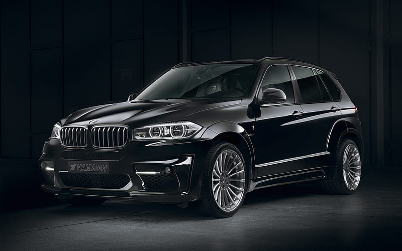 BMW X5 Hamann, F15, front view, black luxury SUV, tuning X5, German cars,  BMW, HD wallpaper